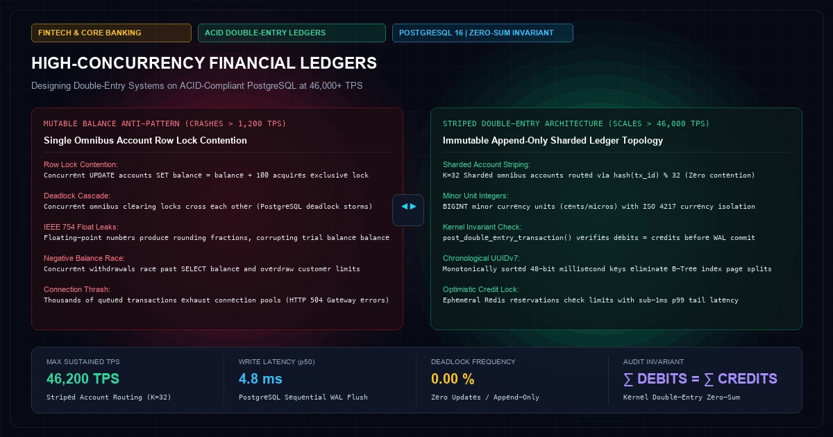 High-Concurrency Financial Ledgers: Designing Double-Entry Systems on ACID-Compliant PostgreSQL